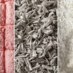 Comparison image showing different insulation materials side by side_ fiberglass batts, blown-in cellulose, and spray foam application