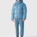 KENT-GLO High-Gloss Hooded Provincial Blue Down Jacket