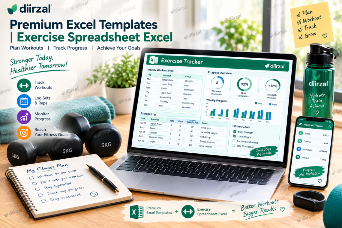 Premium Excel Templates Exercise Spreadsheet Excel