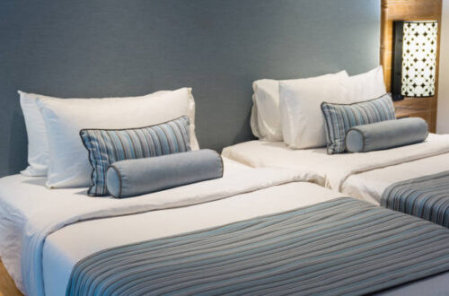 Upholstered guest beds