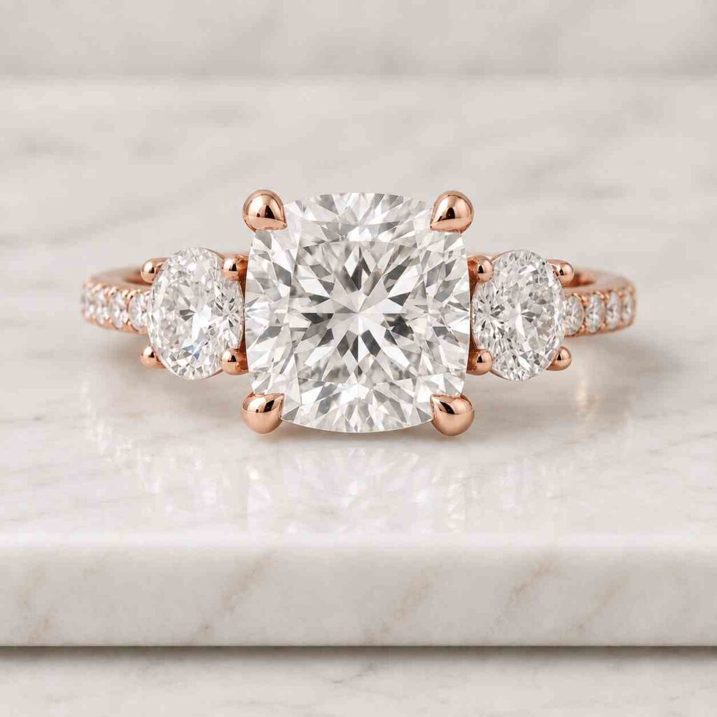 three stone engagement rings