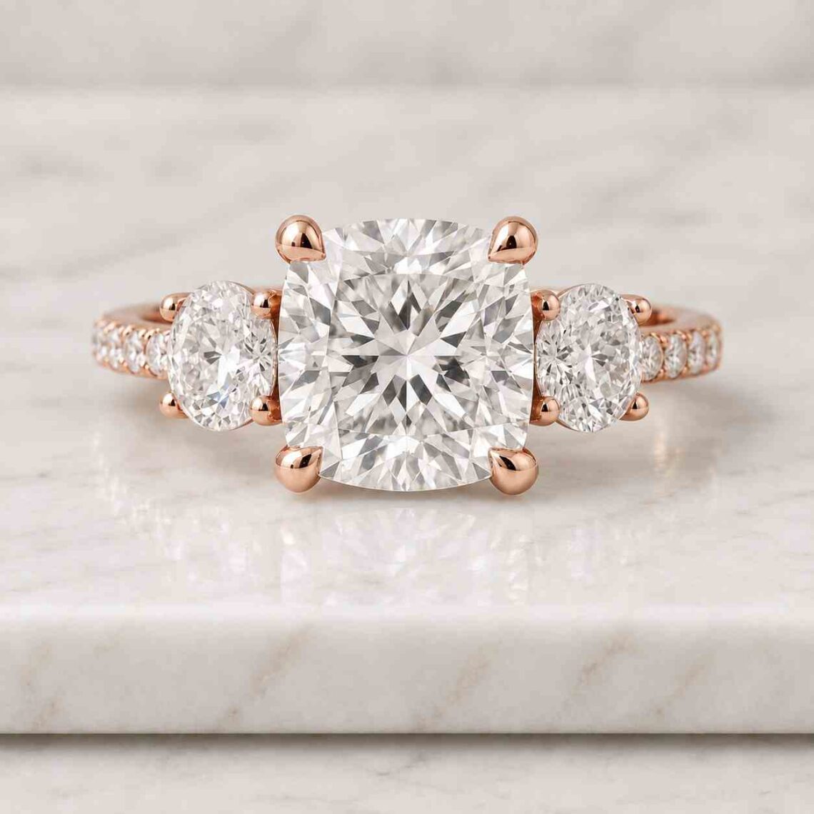 three stone engagement rings