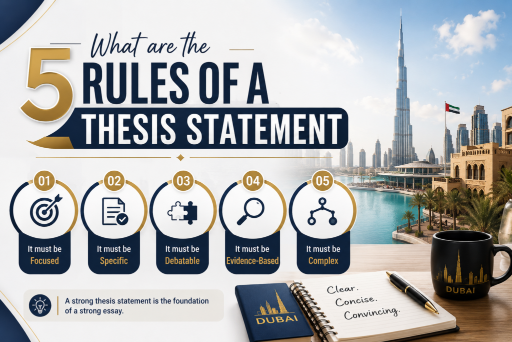 what are the 5 Rules of a Thesis Statement